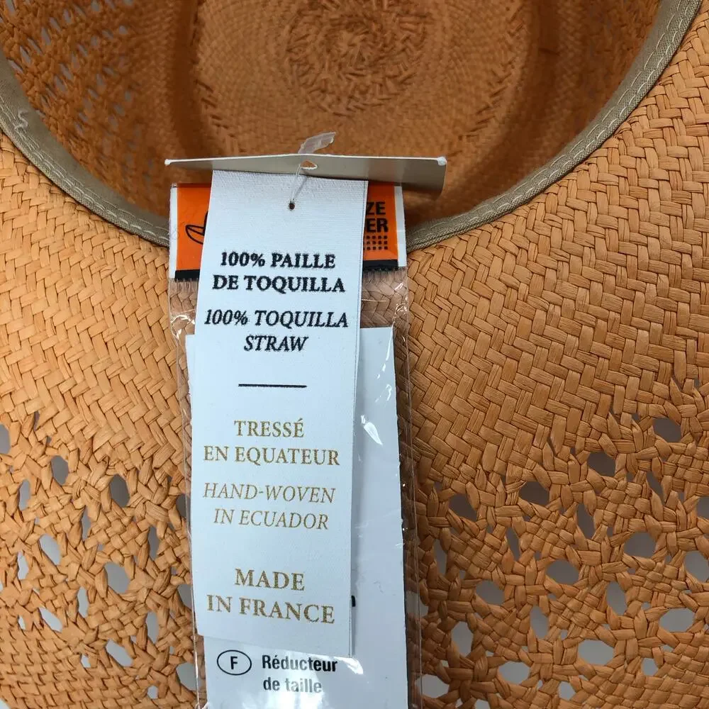 BRAND NEW Van Palma Opale Junior Woven Toquilla Straw Large Brim Hat Size Large